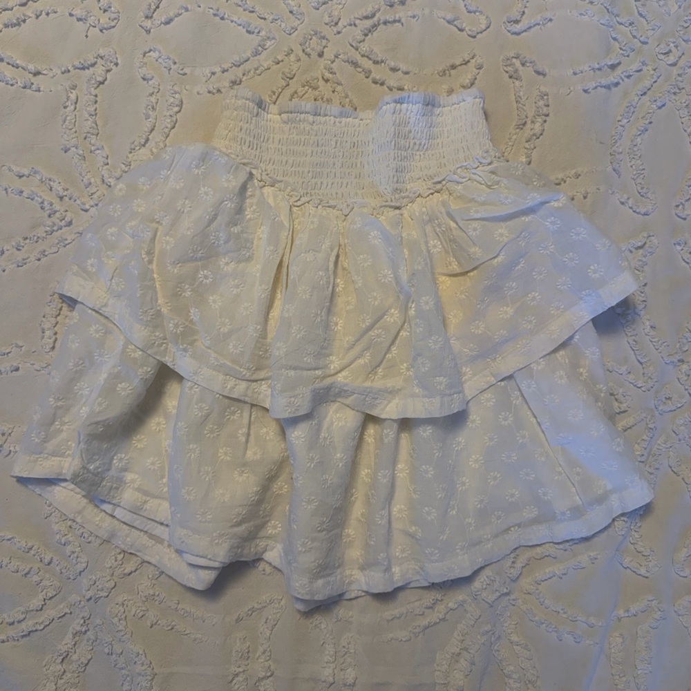 Hollister White Floral Mini Skirt